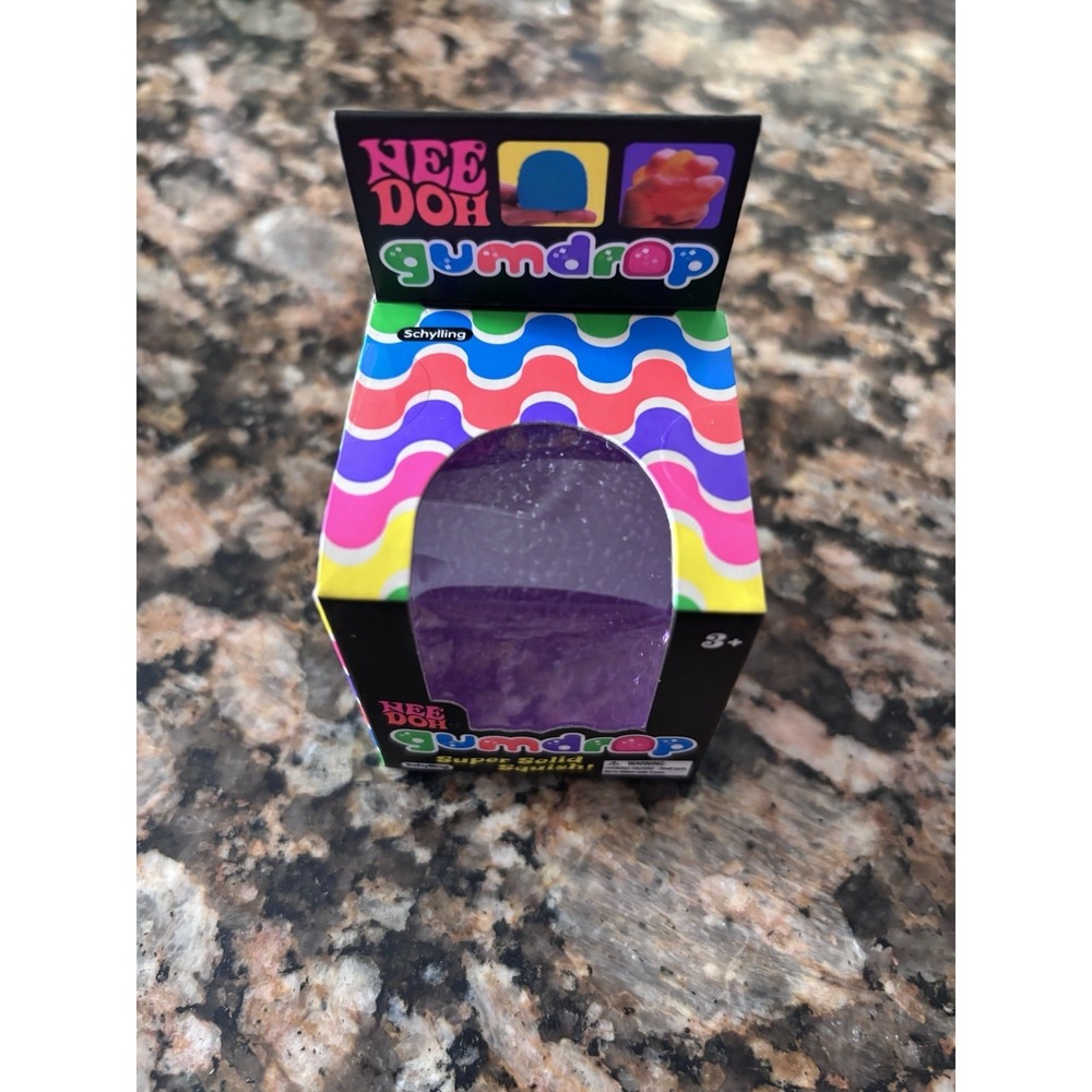 NeeDoh Gumdrop Super Solid Squish Needoh Gum Drop Purple RARE - Picture 5 of 5